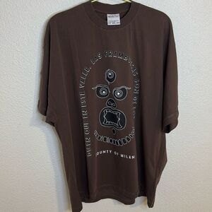 NEW-Marcelo Burlon- brown totem pole t-shirt - Size XXL